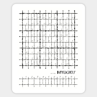 Mydoku_coloring # 001_V001_F: Sudoku, Sudoku coloring, logic, logic puzzle, holiday puzzle, fun, away from screen Sticker